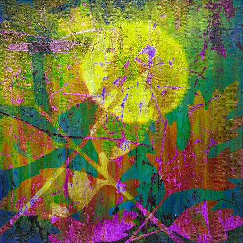 Modern Botanisch schilderij. Kleurrijk Mixed Media kunst