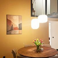 Klantfoto: Dagdromer, modern en abstract in aardetinten (gezien bij vtwonen) van Studio Allee, als ArtFrame