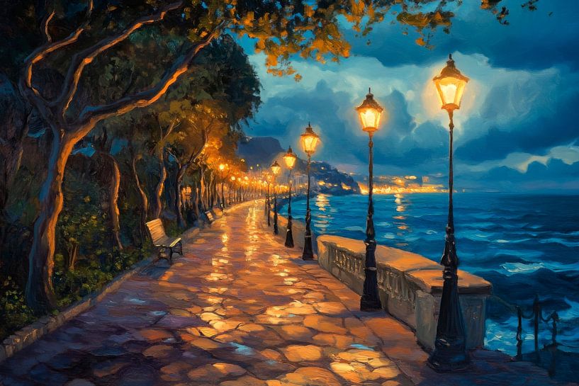 Promenade am Meer von Poster Art Shop
