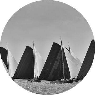 Klassieke Skutsje zeilschepen in zwart en wit van Sjoerd van der Wal Fotografie