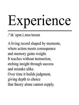 Définition de l'expérience – Blanc sur WordsThatInspire