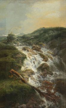 Zwitsers landschap met waterval, Gerard van Nijmegen