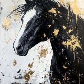 Black horse with gold by Deco item
