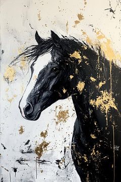 Black horse with gold by Deco item
