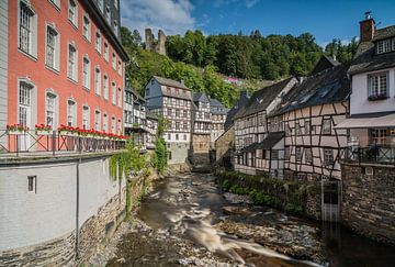 The Ruhr flows peacefully along the half-timbered houses of Monschau by Jeroen de Jongh