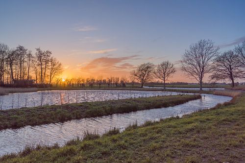 Zonsondergang in de polder
