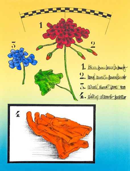 Geranie mit Gartenhandschuhen von Helmut Böhm