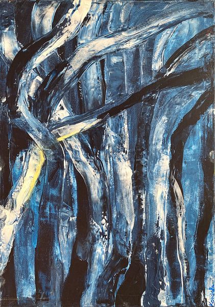 Tree meander blue by Kordula Werner