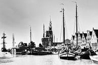 Hoorn Haven Noord-Holland Nederland Zwart-Wit van Hendrik-Jan Kornelis thumbnail
