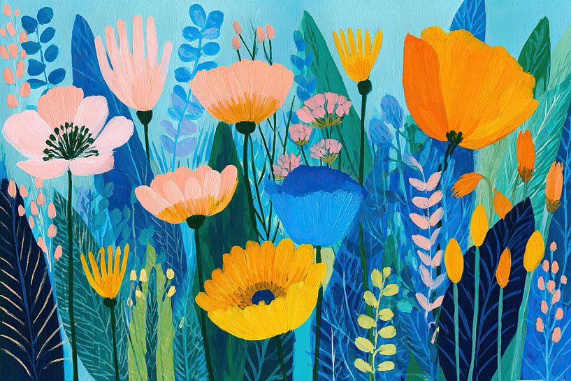 Fleurs éclatantes en bleu par Studio des Fleurs