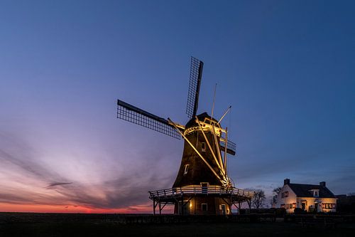 Mill D'Olde Zwarver juste avant le lever du soleil