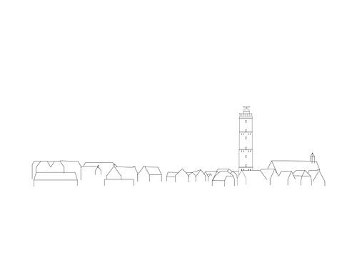 Terschelling-Poster Brandaris Skyline