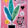 Pink Jungle Collage van Lianne Louise