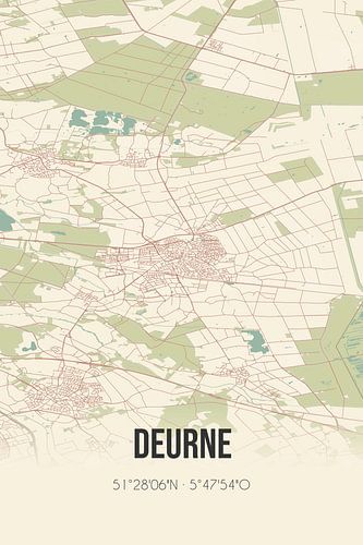 Alte Landkarte von Deurne (Nordbrabant)