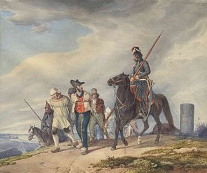 PETER VON HESS, Bewaffnete Reiter und Gefangene bei Reims, 1825