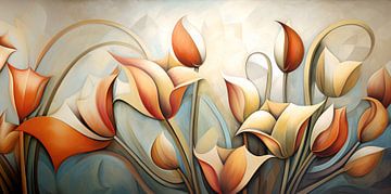 Abstracte Tulpen van Jacky