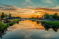 Ommen aan De Vecht tijdens zonsondergang