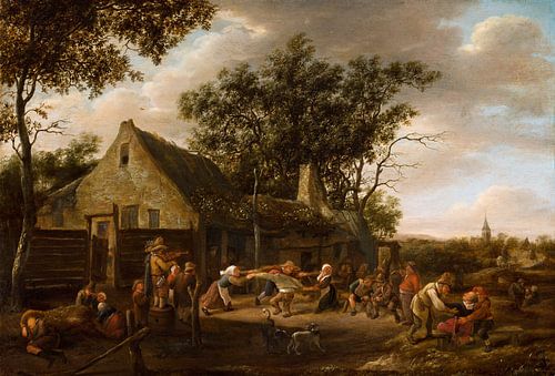 Dansende boeren in een herberg, Jan Steen