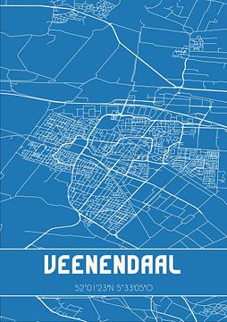 Blauwdruk | Landkaart | Veenendaal (Utrecht) van Rezona