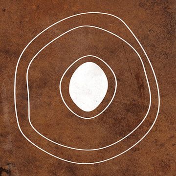 Abstrakte geometrische Kreise in rostbraunem Grunge 9 von Dina Dankers