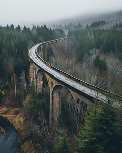 Viadukt in schöner Landschaft