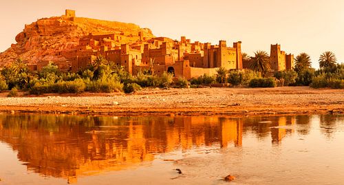 Kasbah Ait-Benhaddou bei Sonnenaufgang, UNESCO Weltkulturerbe, Marokko, 