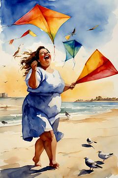 Cosy lady and a kite by De gezellige Dames