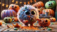 Knuffelmonster viert een gelukkig Halloween van artefacti thumbnail