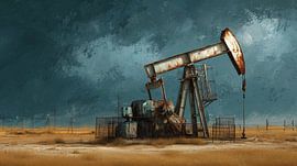 Pumpjack oil panorama artistique sur TheXclusive Art