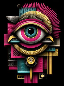 PopArt Eye of layered perception by Klaus Tesching - Art-AI