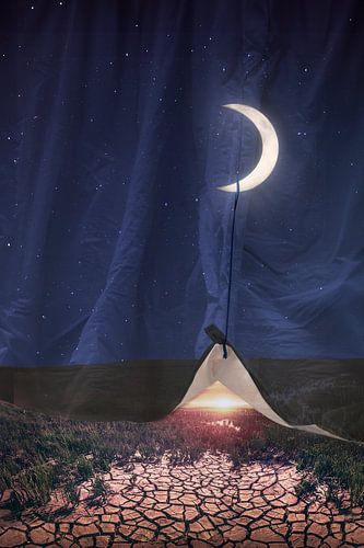 Betoverende Ochtend: Overgang van Nacht naar Dag met Dansende Sterren en Zilveren Maan