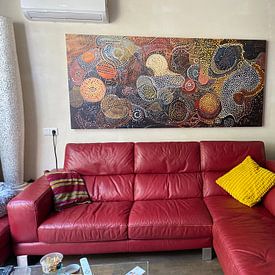 Klantfoto: Aboriginal Dot Art van ARTEO Schilderijen, op canvas