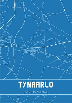 Blauwdruk | Landkaart | Tynaarlo (Drenthe) van Rezona