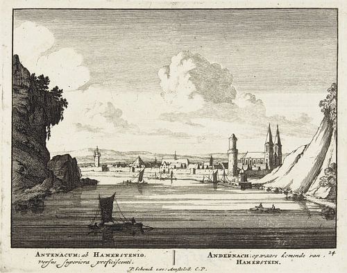Jan van Call (I), Gezicht op Andernach aan de Rijn met de Bolle Toren, 1694 - 1697