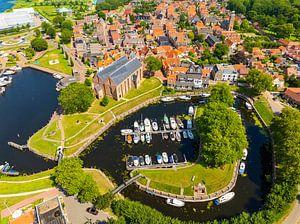 Vue aérienne de Vollenhove en été sur Sjoerd van der Wal Photographie