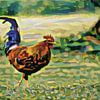 Rural painting of chicken made with artificial intelligence: El Pollo Loco by Slimme Kunst.nl