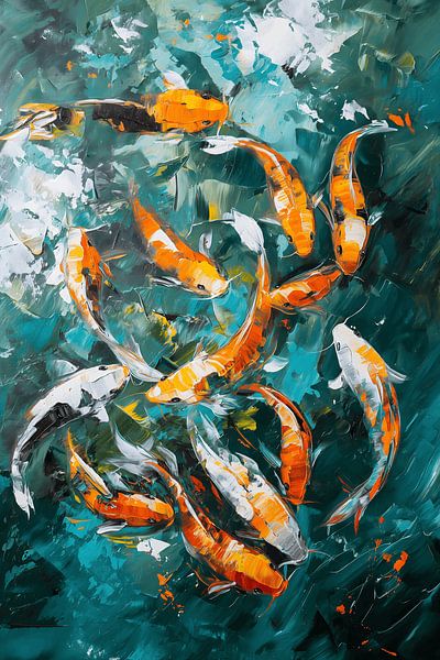 Koi in de vijver van NJ Midnight Studio