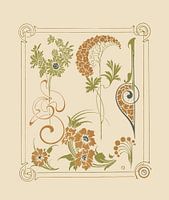 Design abstrait basé sur des fleurs et des arabesques. (1900) de Alphonse Mucha
