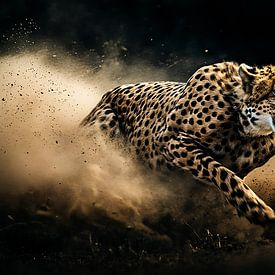 Sprintende cheeta vol energie van Imperial Art House