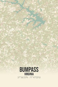 Carte ancienne de Bumpass (Virginie), USA. sur Rezona