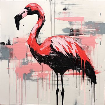 Flamingo Abstract van De Mooiste Kunst