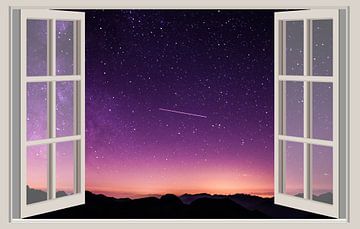 Nachdenkliches Nachtfenster von Co Seijn