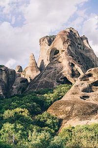 A mountain peak in Meteora by Patrycja Polechonska