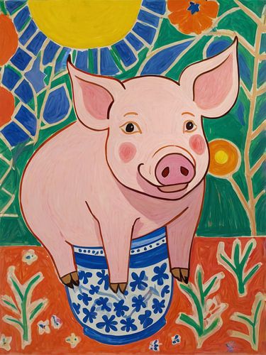 Pig In A Pot Style Henri Matisse