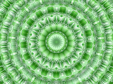 Royal Green (3D Retro Mandala in Groen) van Caroline Lichthart