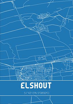 Blaupause | Karte | Elshout (Nordbrabant) von Rezona