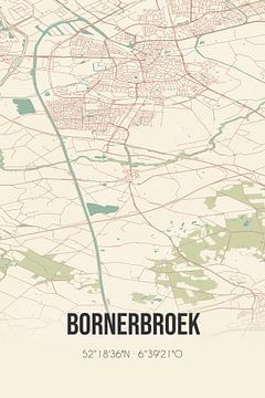 Vintage map of Bornerbroek (Overijssel) by Rezona