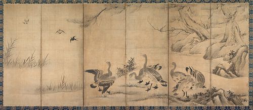 Kano Sanraku. Wilde Ganzen