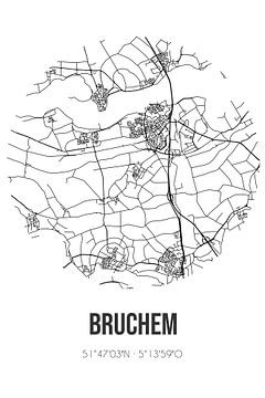 Bruchem (Gueldre) | Carte | Noir et blanc sur Rezona