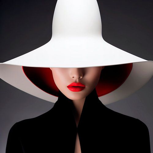 The lady with design hat